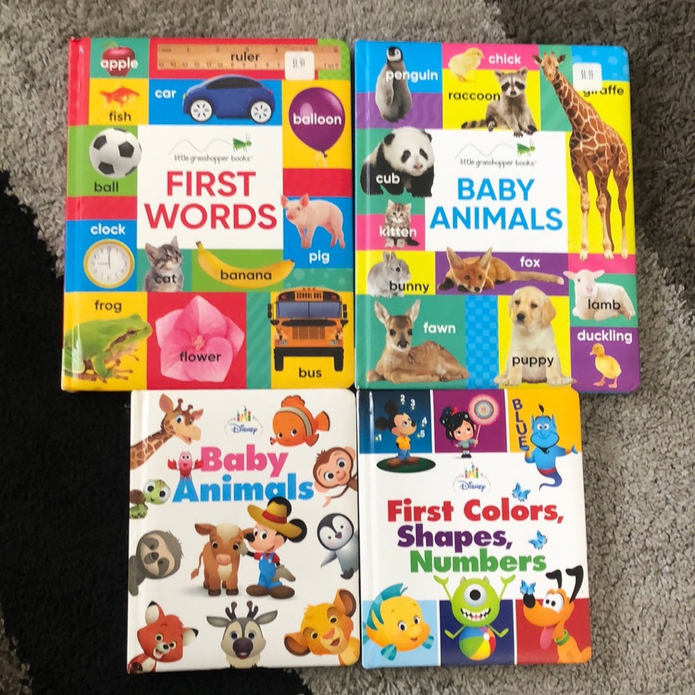 Learning First Words Board Book Bundle Baby Animals Colors Shapes Number Toddler